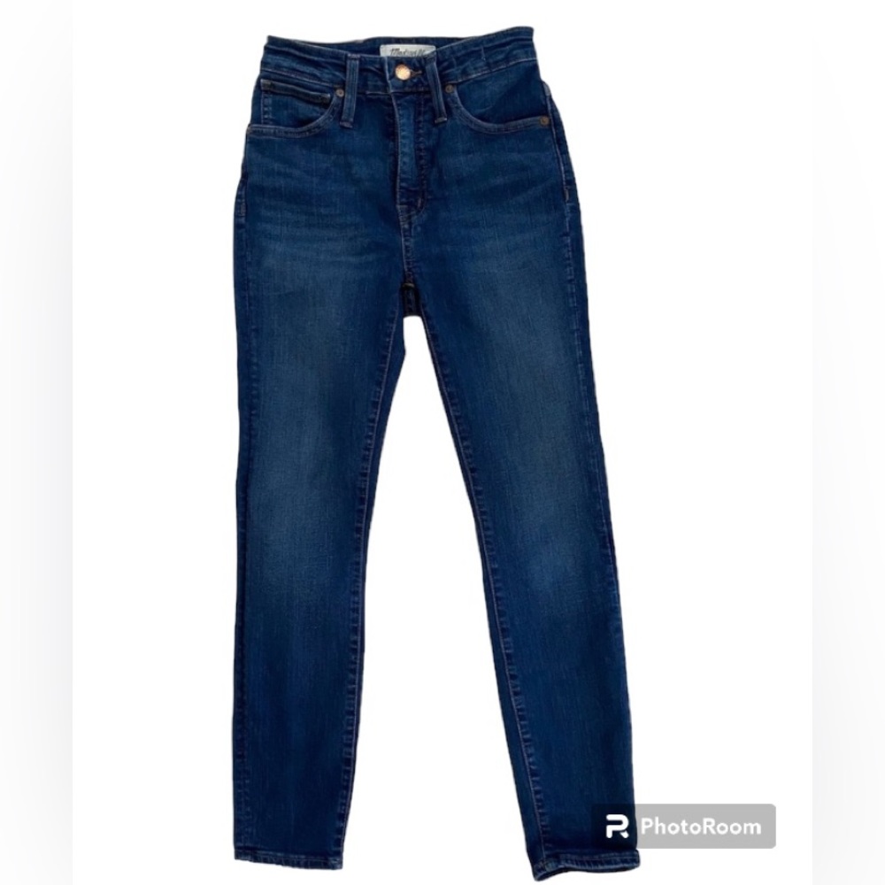 Madewell Curvy High Rise Skinny Dark Blue Denim Jeans Size 24P